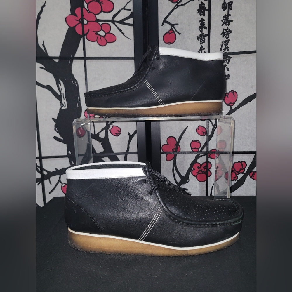 Clarks Black and White Chukka Boots